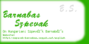 barnabas szpevak business card